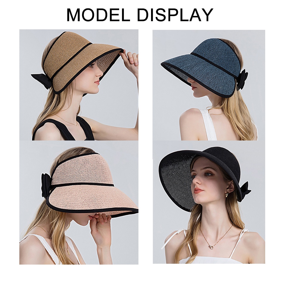 Mũ Cói Rộng Vành Hở Chóp Chống Nắng Thời Trang Đi Biển Mùa Hè Cho Nữ