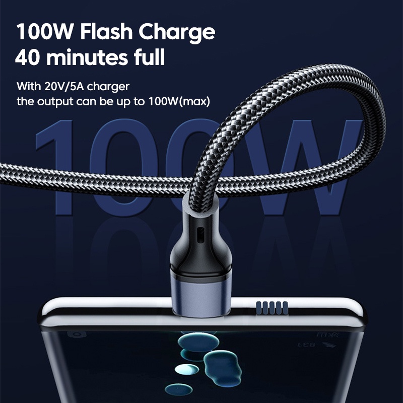Dây Cáp Sạc Nhanh 100W USB Type C / Micro / 1 Cho Tất Cả Điện Thoại
