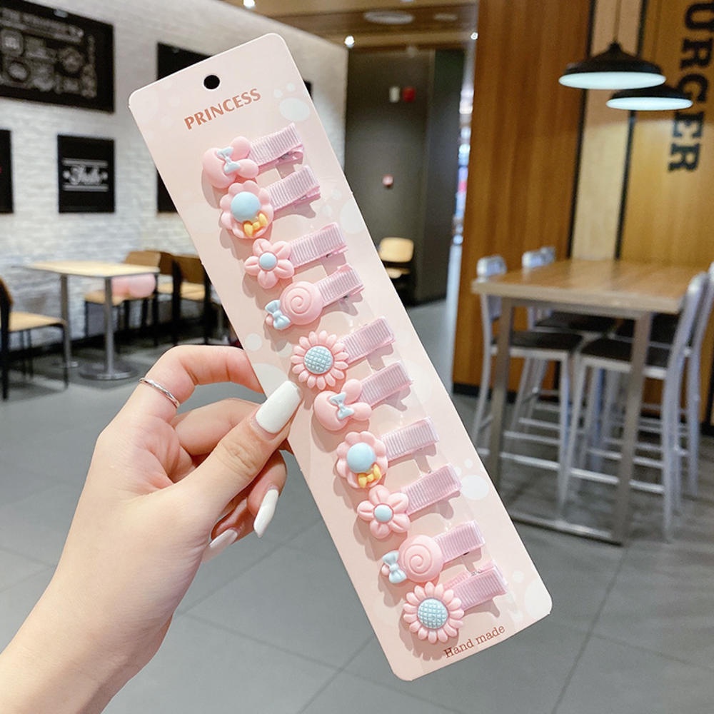 Set 10 Kẹp Tóc Hình Mỏ Vịt Dễ Thương Cho Bé Gái