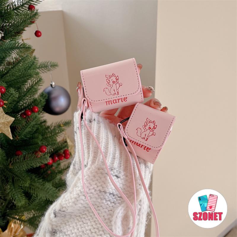 Vỏ Bảo Vệ Hộp Sạc Tai Nghe AirPods 1 2 3 4 Pro inPods i12 Bluetooth Không Dây Chất Liệu Silicon Mềm Chống Sốc Hình Mèo Phối Da Màu Hồng