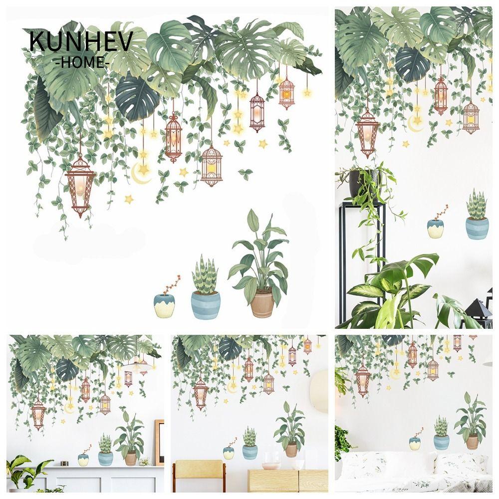 KUNHEV Sticker Dán Tường Tự Dính Hình Hoa Mẫu Đơn Trang Trí Nhà Cửa