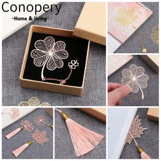 Conopery Phụ kiện đánh dấu trang sách kiểu gân lá/ hoa rỗng dễ thương phong cách Trung Hoa
