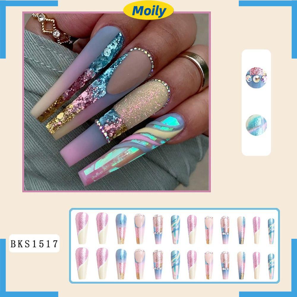 Bộ Móng Tay Giả Che Phủ Toàn Diện Đầu Vuông