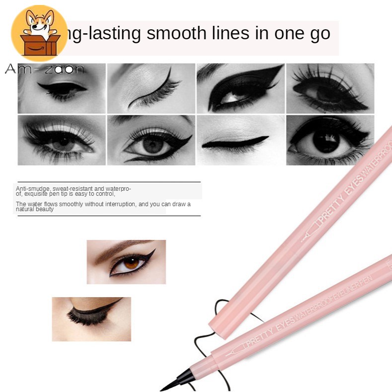 Bút Kẻ Mắt Màu Đen Nhanh Khô Chống Thấm Nước Lâu Trôi Trang Điểm Mượt Mà - A.HUOG