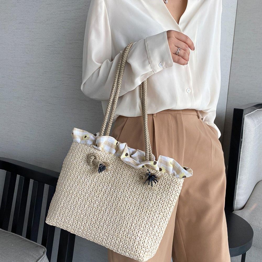 Túi Xách Đan Rơm Đơn Giản Phong Cách Hàn Quốc Cho Nữ
