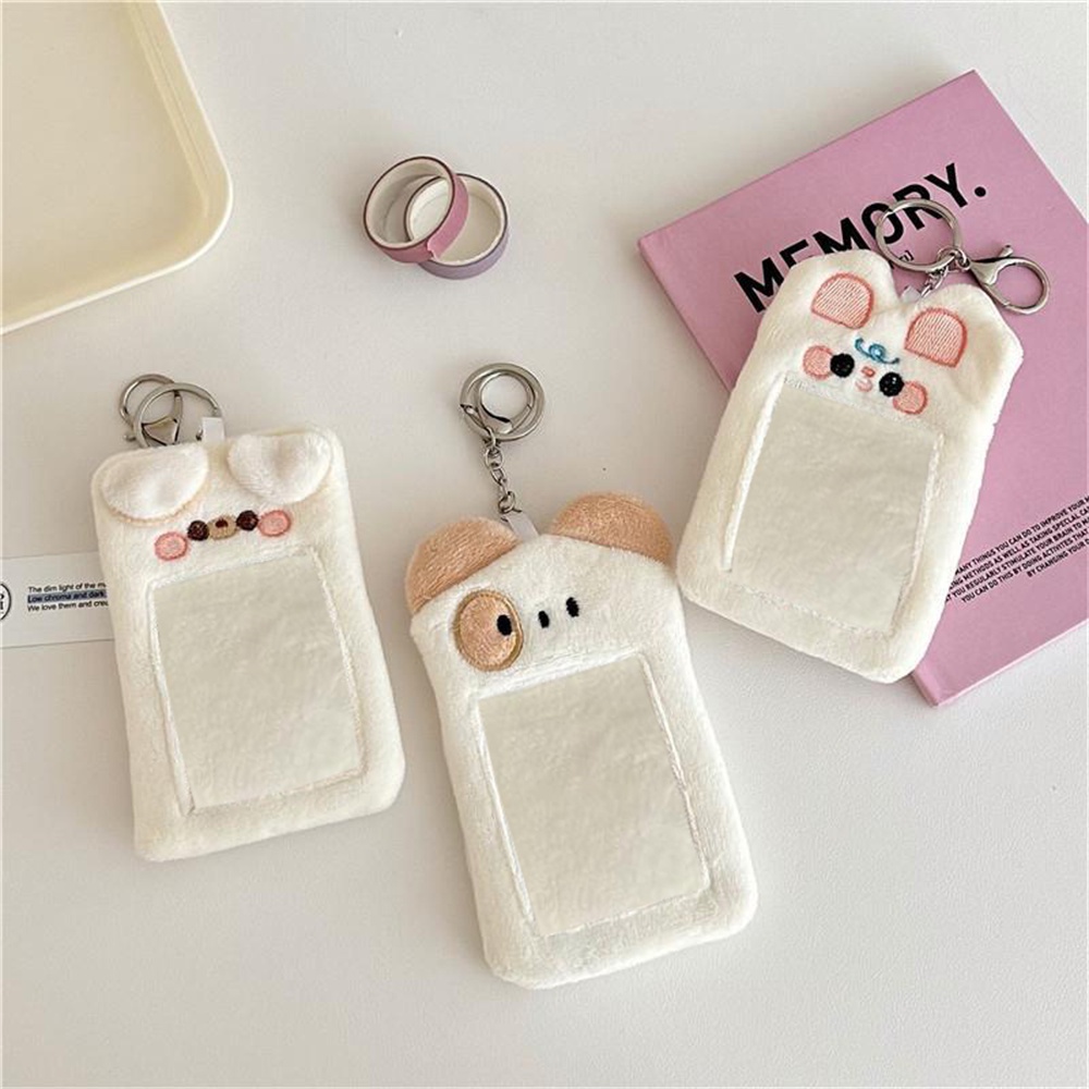Vỏ Bọc Thẻ ID / Móc Khóa Hình Động Vật Nhồi Bông 3 Inch Đáng Yêu