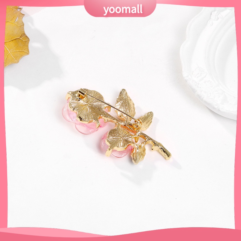 [YM] Ghim Cài Áo Hình Hoa Giọt Nước Đá Pha Lê Màu Xanh Lá Thời Trang Cao Cấp Dành Cho Nữ