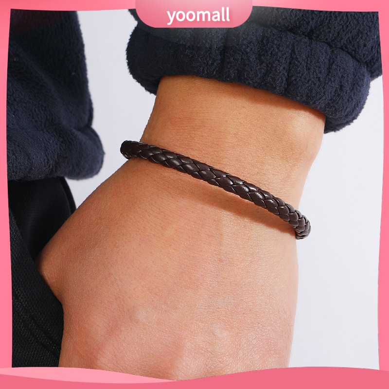 Vòng Tay Da PU Bện Dây Trang Trí Phong Cách Hàn Quốc Giản Dị Dễ Phối Đồ Dành Cho Học Sinh