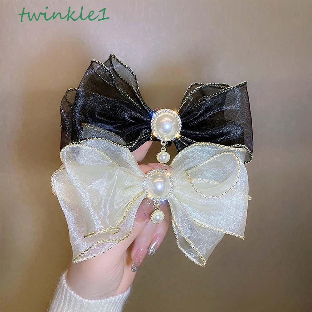 TWINKLE Kẹp Tóc Nơ Màu Sắc Ngọt Ngào Cho Nữ