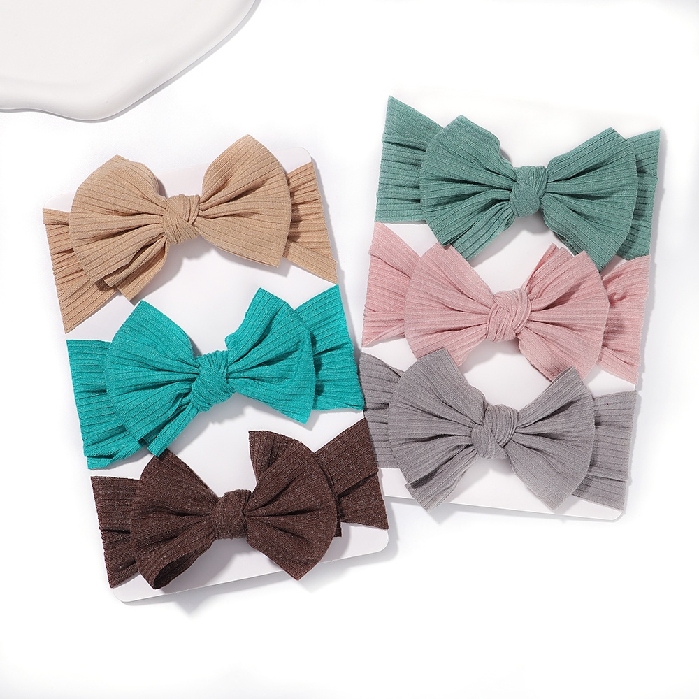 RainBow Bows Set 3 Băng Đô Nơ Mềm Mại Cho Bé Gái