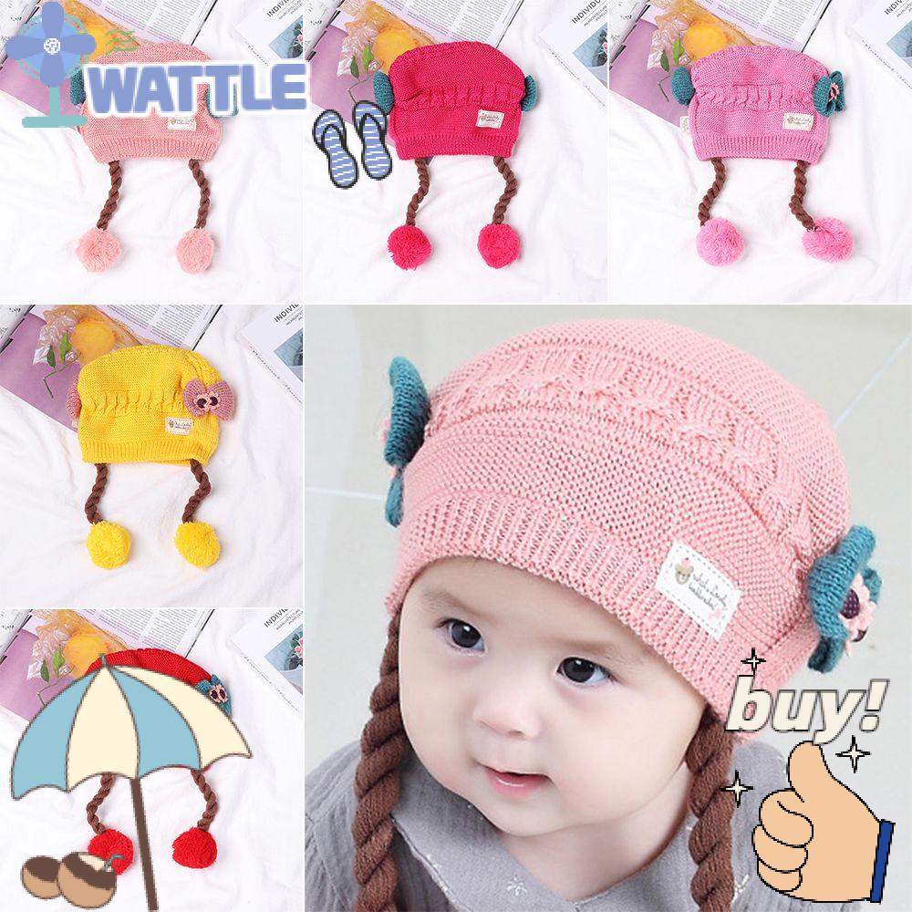 WTTLE Mũ Dệt Kim Đính Tóc Giả Mềm Mại Co Giãn Thoải Mái Đính Búp Bê Bông Đáng Yêu Cho Bé