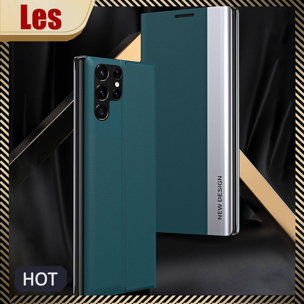 Bao Da Điện Thoại Nắp Lật Từ Tính Tự Động Cho Samsung Galaxy S23 Ultra