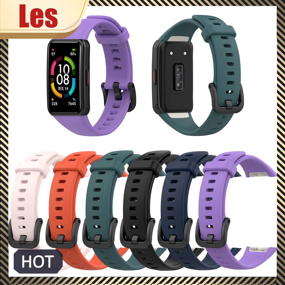 Dây Đeo Thay Thế Chất Liệu Silicon Màu Trơn Cho HUAWEI Band 6 HONOR Band 6