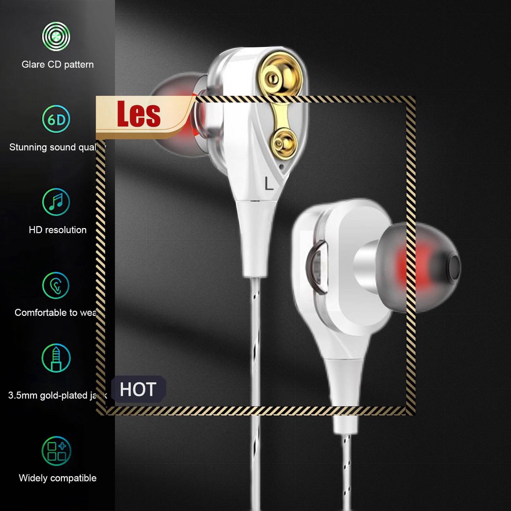 Tai Nghe Nhét Tai Jack 3.5mm Bass Trầm Có Micro Thiết Kế Thời Trang Năng Động