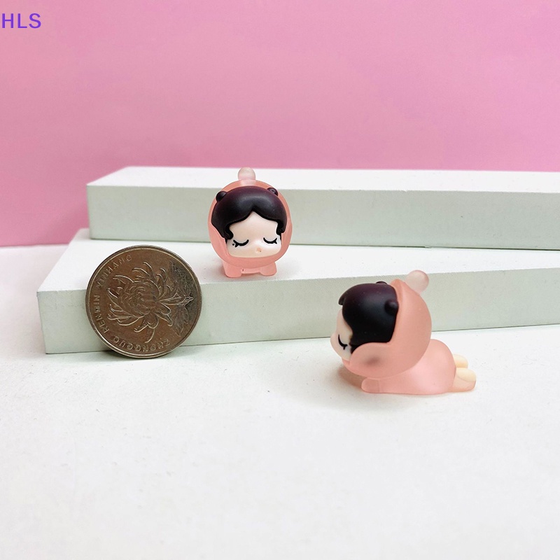 [HLS] Set 5 Tượng Bé Gái Đang Ngủ Mini Bằng Nhựa Phát Sáng Trong Bóng Tối Trang Trí Tiểu Cảnh