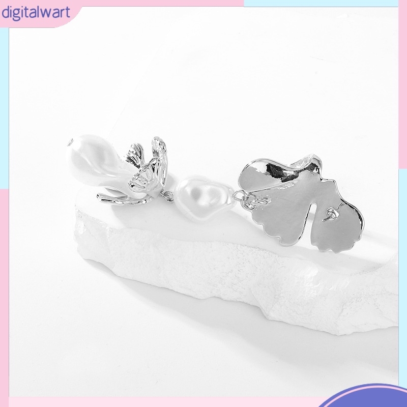 Bông Tai Hợp Kim Hình Bông Hoa Đính Ngọc Trai Phong Cách Âu Mỹ Dành Cho Nữ