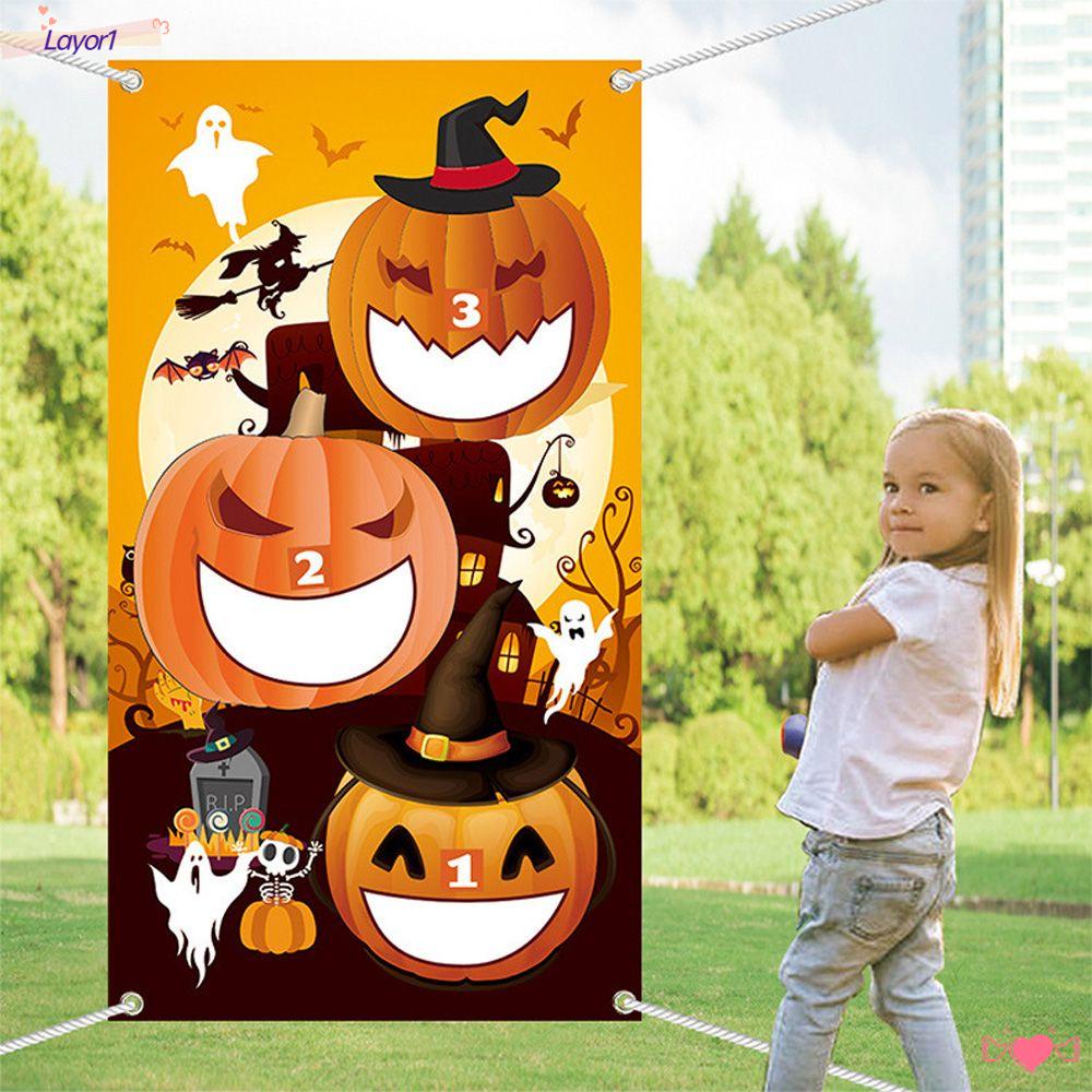 LAYOR1 Layor1 Băng Rôn Hình Bí Ngô Phong Cách Halloween Dành Cho Người Lớn Và Trẻ Em