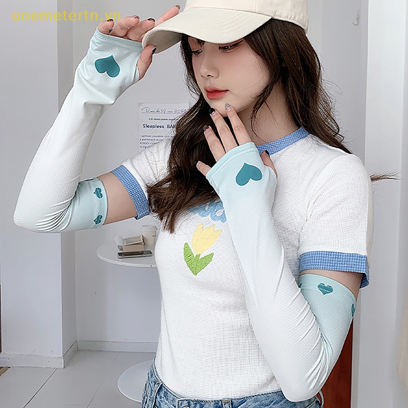 Onemetertn Găng Cánh Tay Chống Nắng Và Tia UV Bằng Lụa Lạnh Bảo Vệ Cho Nam Và Nữ Khi Đạp Xe / Chơi Thể Thao / Tennis
