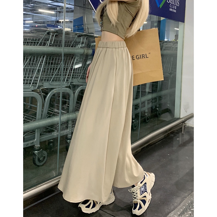 SUXI Chân Váy Chữ A Lưng Thun Cao Màu Sắc Ngọt Ngào Thời Trang Mùa Hè Cho Nữ