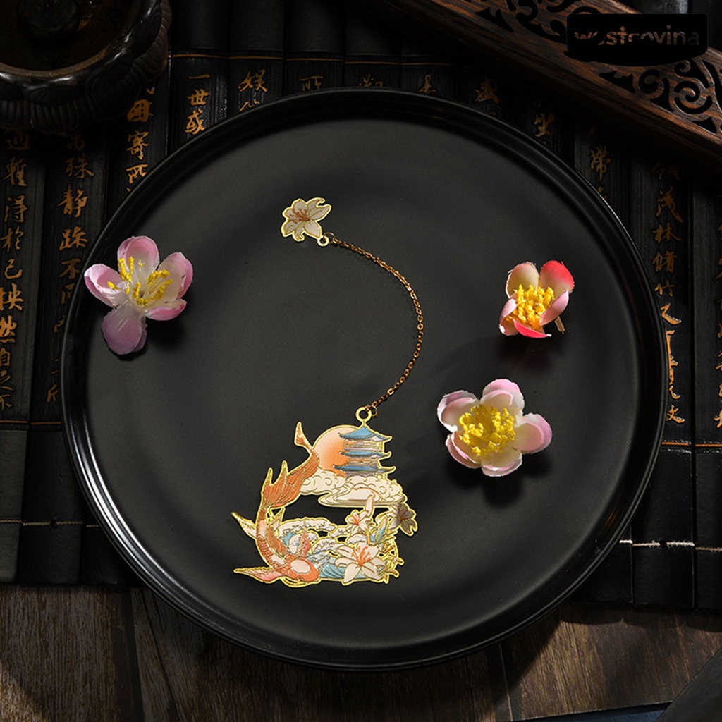 [WSTN] [WSTN]✎Kẹp Sách Bằng Đồng Thau Chống Phai Màu Phong Cách Trung Hoa Cổ Điển