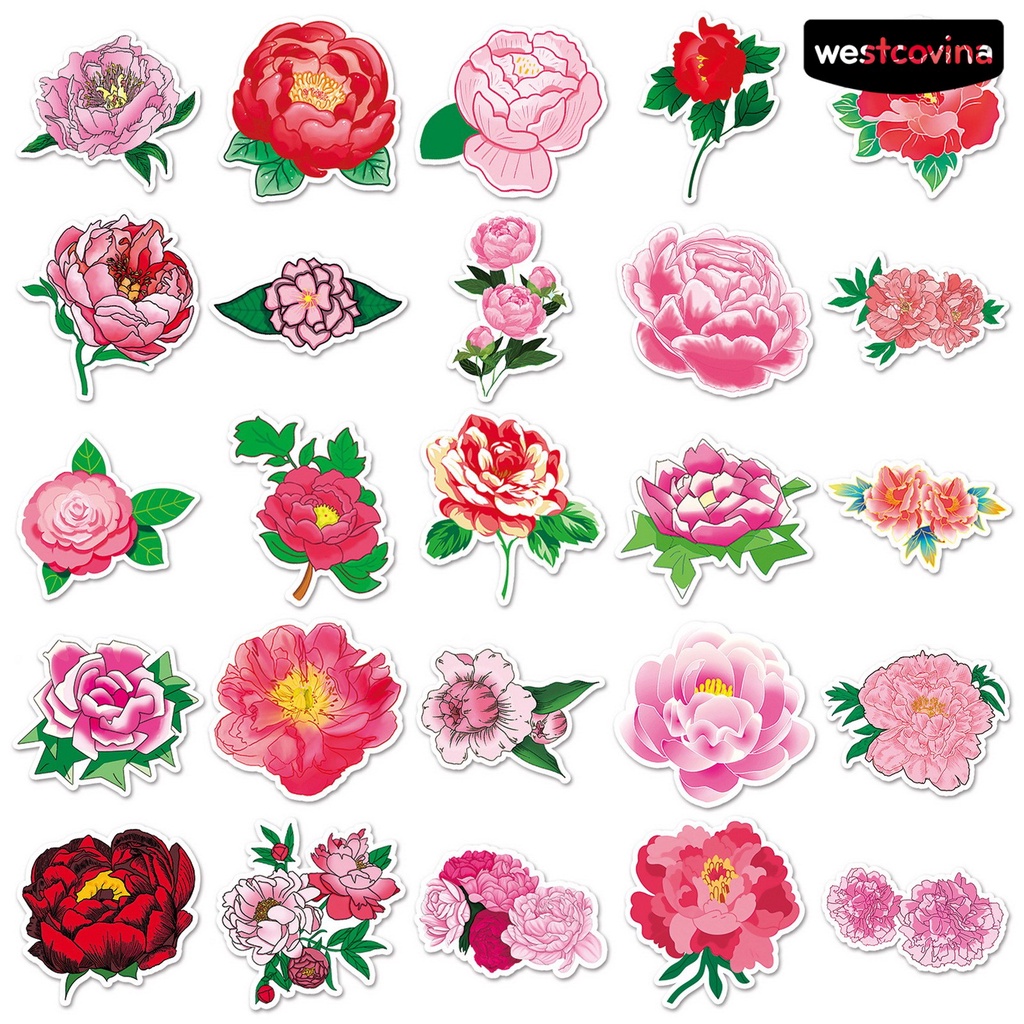 [WSTN]✎Bộ 50 Miếng Dán Chống Thấm Nước Tự Dính Trang Trí Cho Điện Thoại / Vali