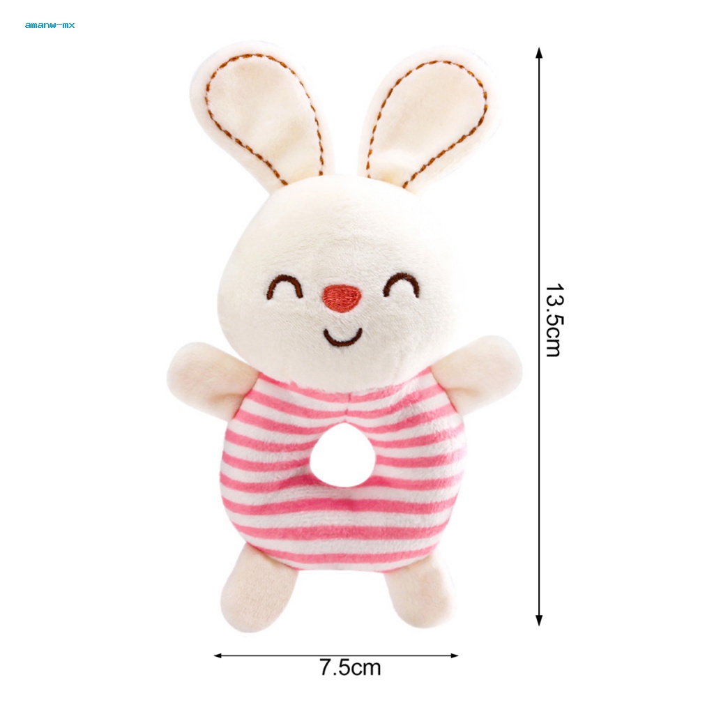 Bộ Đồ Chơi Lục Lạc Cầm Tay Hình Động Vật Nhồi Bông Mềm Mại Kích Thước 14cm Cho Bé