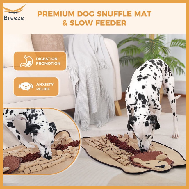 Thảm Tập Ăn Hình Sư Tử Bằng Lông Cừu Chống Kẹt Tay Chống Ăn Mòn Tự Nhiên Huấn Luyện Kỹ Năng Chống Lão Hóa Cho Thú Cưng