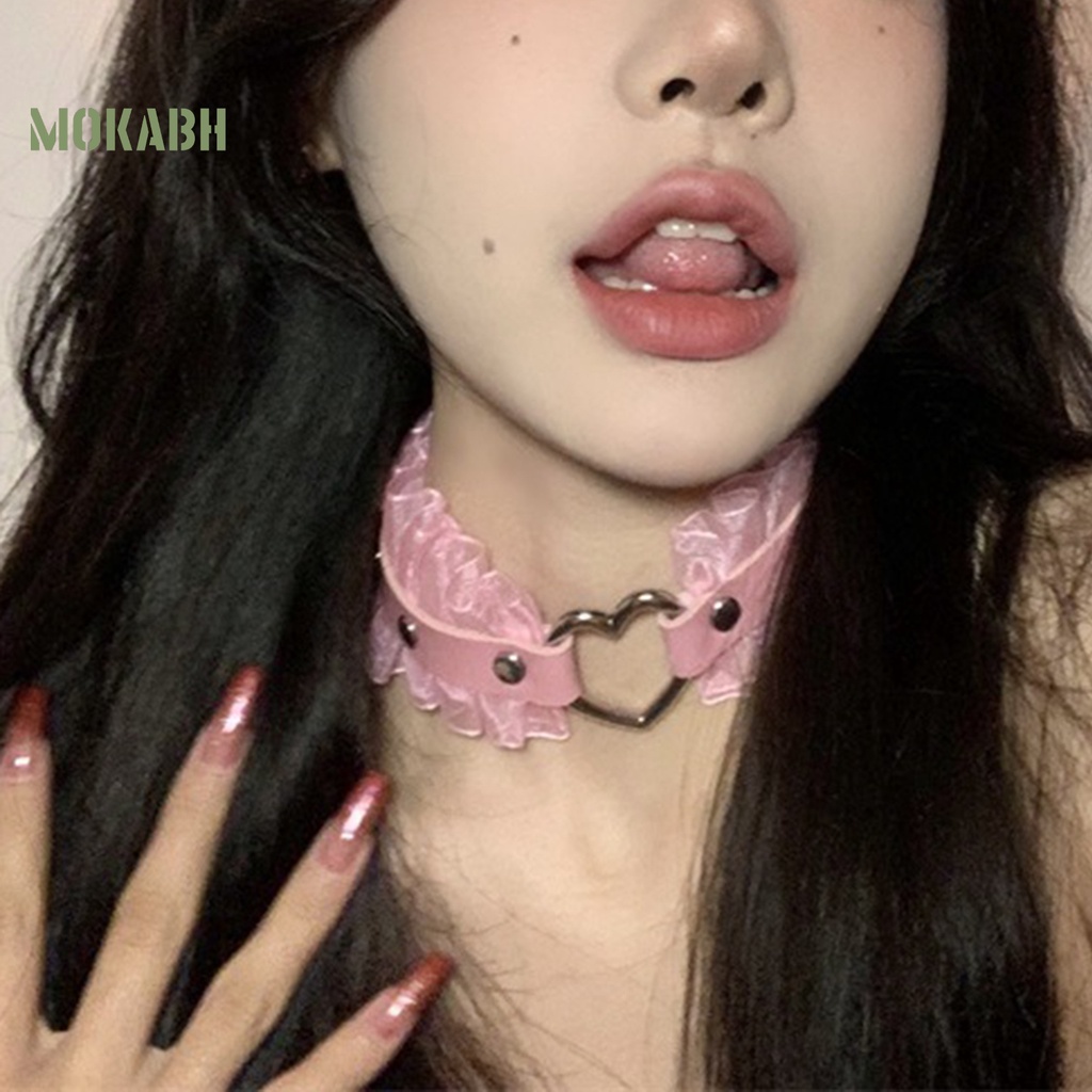 Vòng Cổ Choker Da Giả Đính Đinh Tán Phong Cách Harajuku Punk Cho Nữ