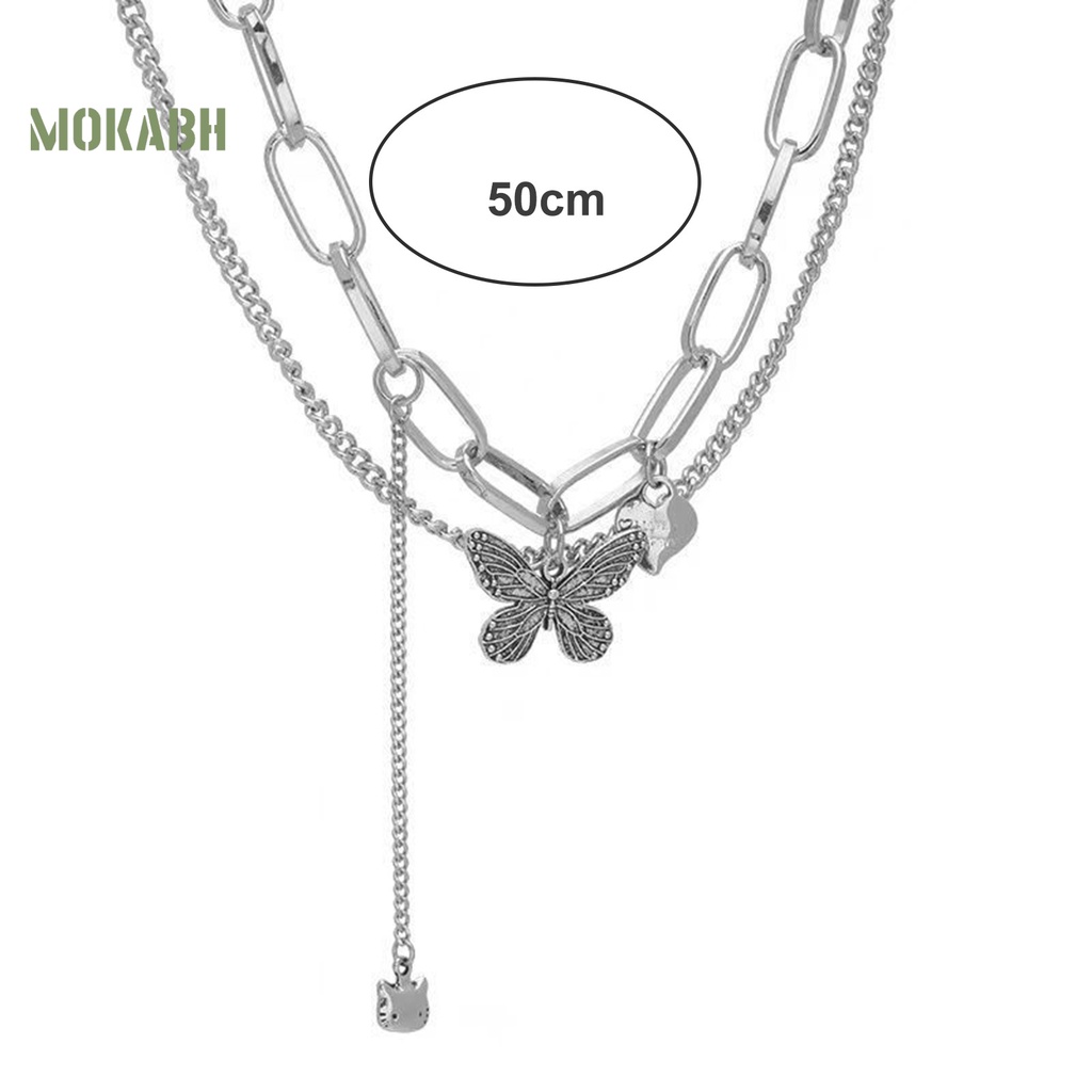 Vòng cổ Hai Lớp Họa Tiết Bướm Xinh Xắn Thời Trang Dành Cho Nữ