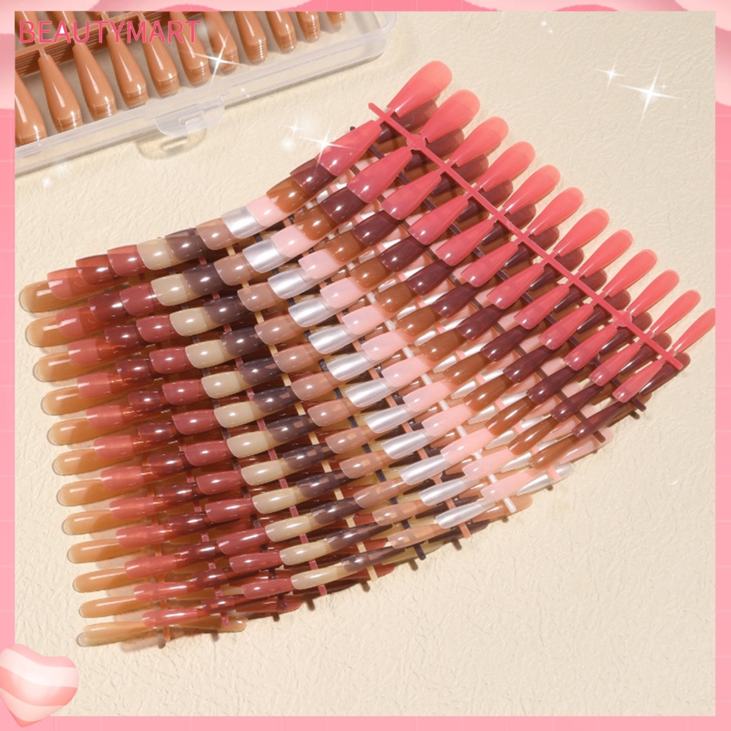 1 Bộ Móng Tay Giả Che Phủ Toàn Diện Đầu Dẹt Hình Oval DIY Cho Nữ