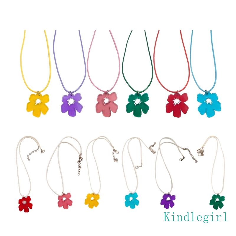 Vòng Cổ Choker Bằng Acrylic Mặt Hoa Đơn Giản Cá Tính