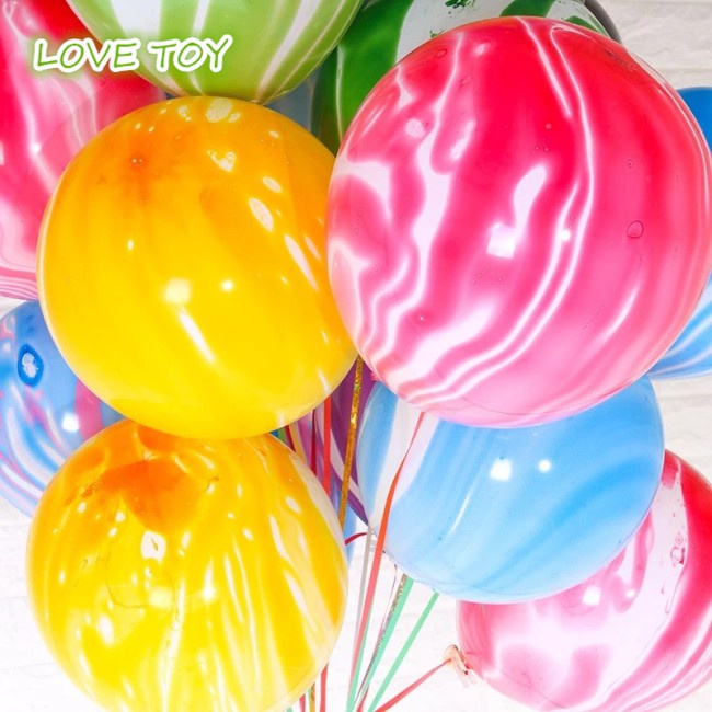 Set 10 Bong Bóng 10 Inch Họa Tiết Vân Đá Đẹp Mắt Dùng Để Trang Trí Tiệc