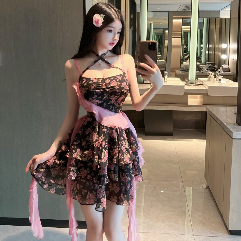 ~ ~ Đầm Voan Công Chúa In Hoa Phong Cách Pháp Ngọt Ngào Cho Nữ