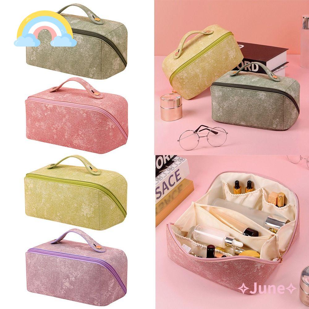 JUNE Túi Đựng Mỹ Phẩm Da PU Cỡ Lớn Tiện Dụng