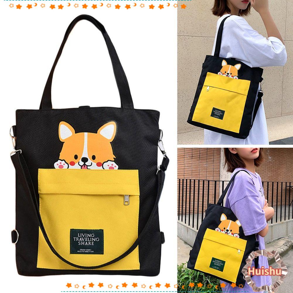 HS Túi Tote Đeo Vai Vải Canvas Thời Trang Cho Nữ