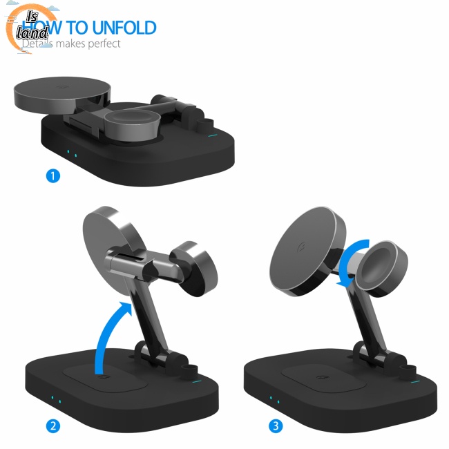 Đế Sạc Nhanh Không Dây Từ Tính 4 Trong 1 Cho Điện Thoại / Đồng Hồ / stylus / Tai Nghe