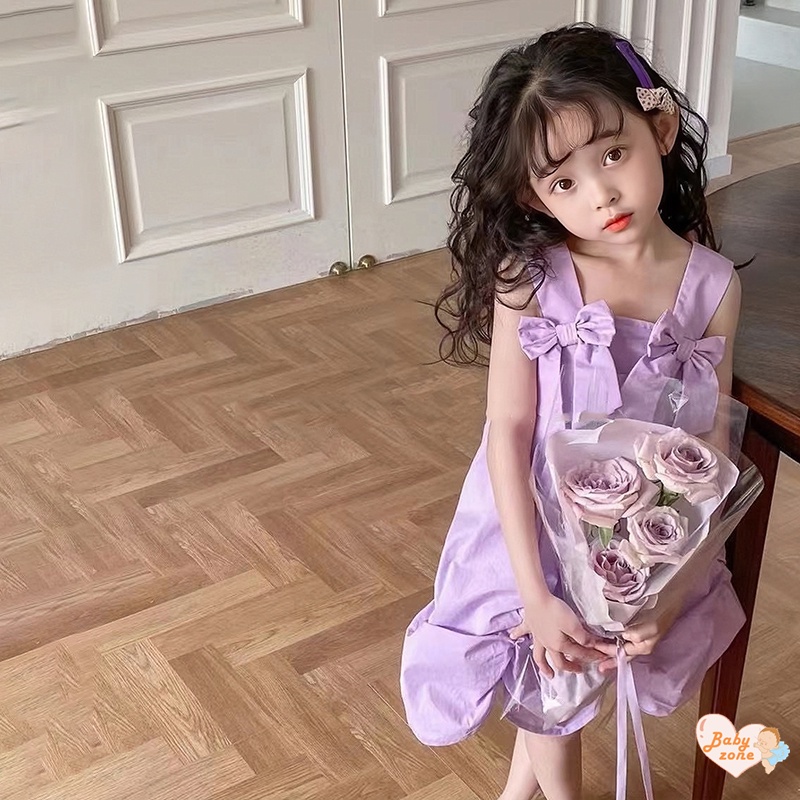 Bộ Khung Đồ Chơi Cho Bé❤Đầm Công Chúa Hai Dây Dài Đến Đầu Gối Bằng Vải Cotton Thời Trang Ngọt Ngào Cho Bé Gái