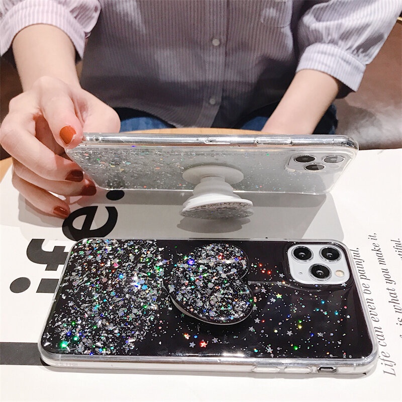 Ốp Điện Thoại Lấp Lánh Gắn Kèm Giá Đỡ Hình Trái Tim Dành Cho OPPO Reno 10 Pro Plus Pro + 5G 2023 Reno 10 10 Pro Reno 10 Pro +