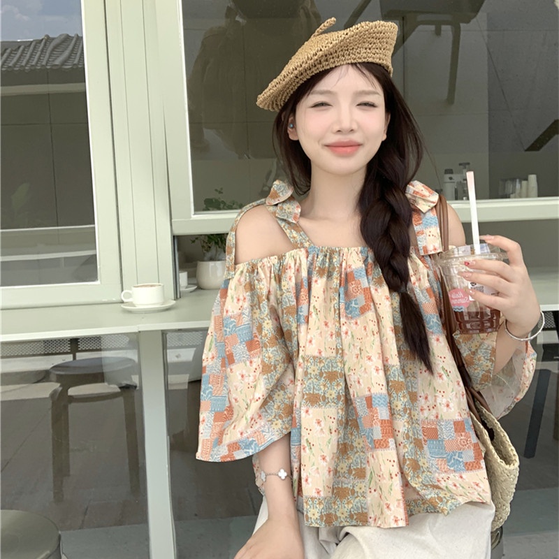 Áo Hai Dây Cổ Vuông Họa Tiết Hoa Thời Trang Mùa Hè Cao Cấp Dễ Phối Đồ Cho Nữ