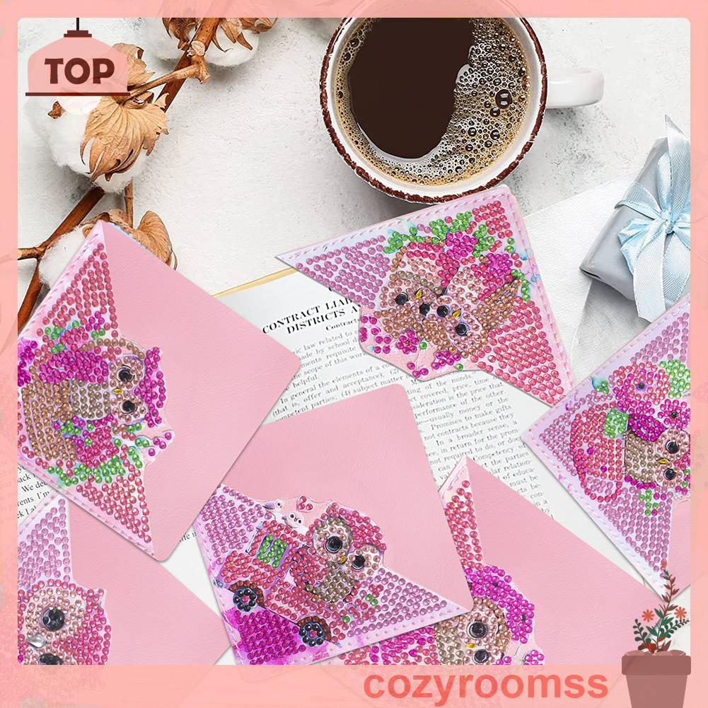 Thẻ Đánh Dấu Trang Sách Hình Tam Giác Bằng Da 5D DIY