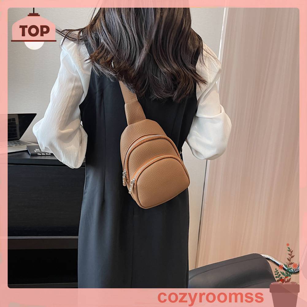 Túi Đeo Chéo Ngực Bằng Da PU Mềm Thời Trang Cho Nữ