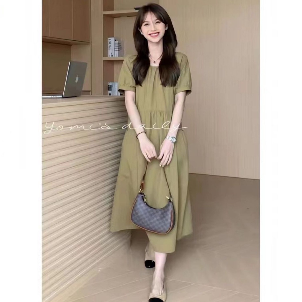 YHTN đầm bầu Thời trang dễ thương xinh váy bầu dài bigsize áo bầu xinh