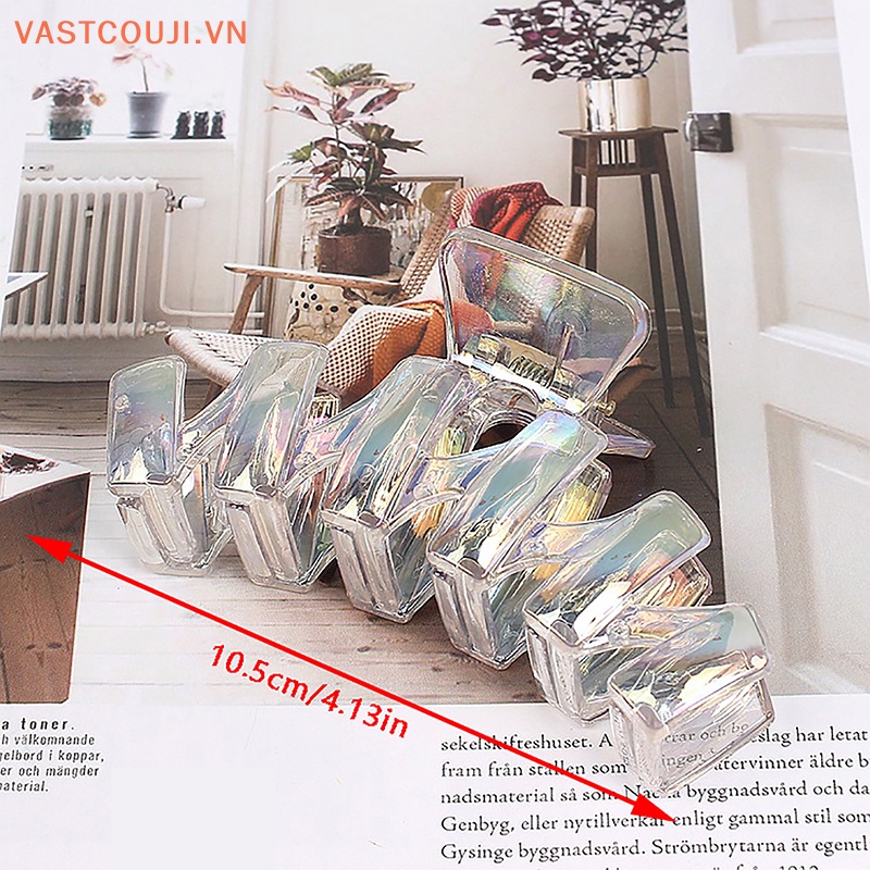 Kẹp Tóc Càng Cua Bằng Nhựa Trong Suốt Nhiều Màu Thời Trang