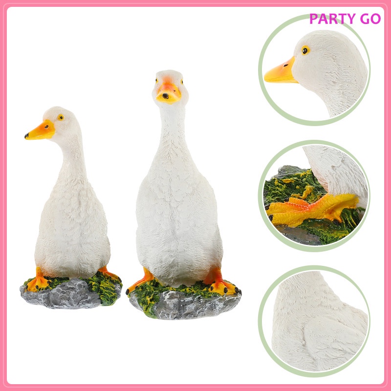 Bộ 2 Chú Vịt Nhỏ Bằng Nhựa Resin Trang Trí Bảng Điều Khiển Xe Hơi