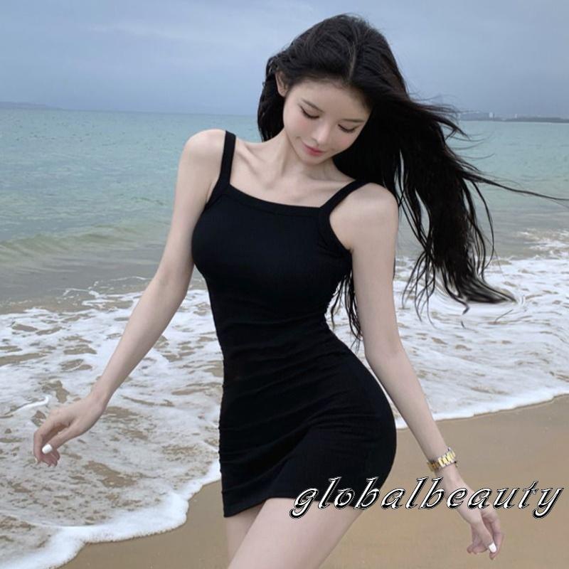 Đầm Hai Dây Hở Lưng Màu Sắc Thời Trang Mùa Hè Cho Nữ