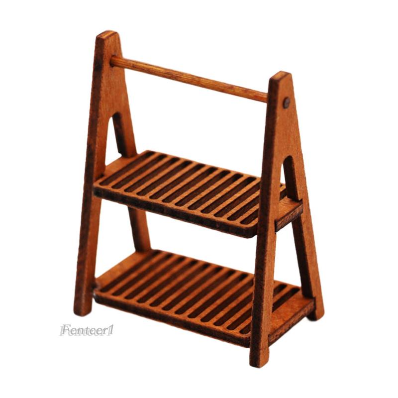 [Fenteer1] Kệ Đựng Bánh Mì / Thức Ăn mini Màu Nâu Đậm DIY