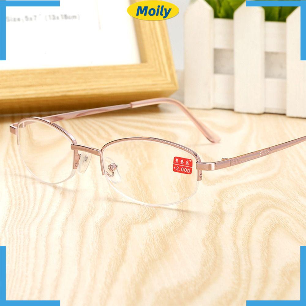 MOILYVN Kính Đọc Sách Nửa Gọng Đơn Giản Chống Mỏi Mắt Phong Cách Vintage