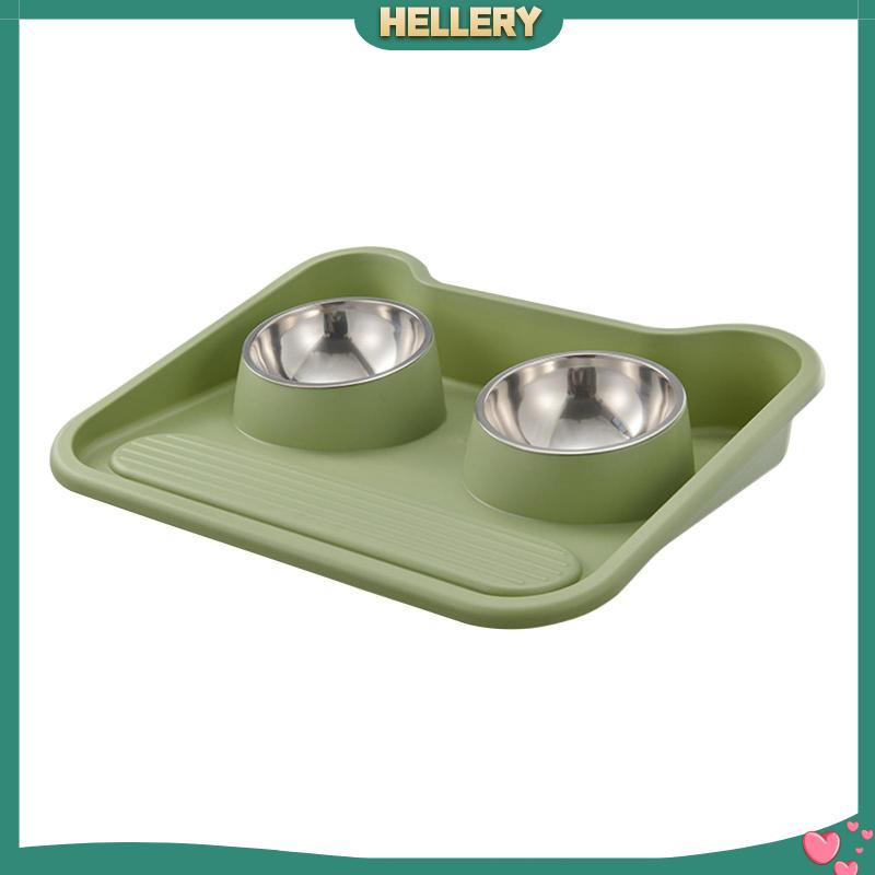 Bộ 2 Bát Đựng Thức Ăn / Nước Uống Bằng Thép Không Gỉ Tiện Dụng Cho Thú Cưng