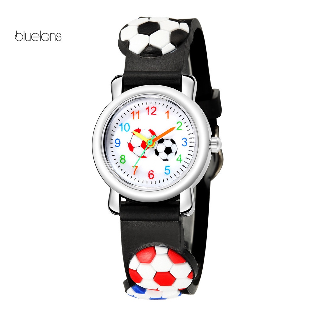 Đồng Hồ Đeo Tay Bluelans Họa Tiết Bóng Đá 3D Dễ Thương Cho Bé