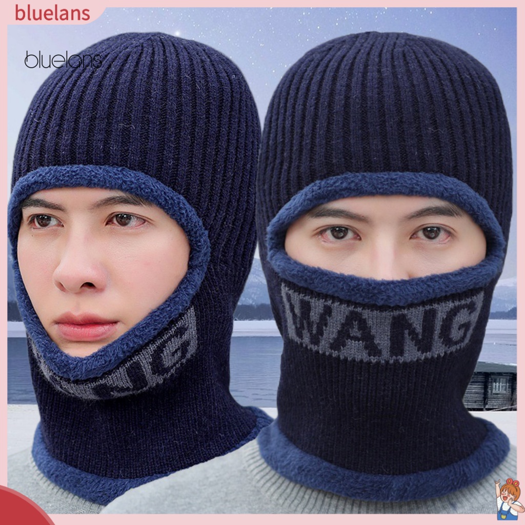 Bluelans Mũ Len Dệt Kim Dày Dặn Màu Trơn Che Tai Chống Gió Giữ Ấm Mùa Đông Không Có Xơ Vải Cho Nam